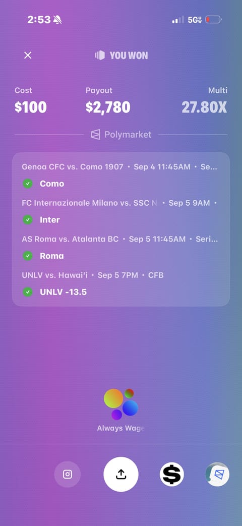 Winning slip