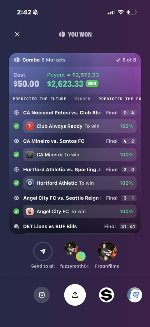 Winning slip