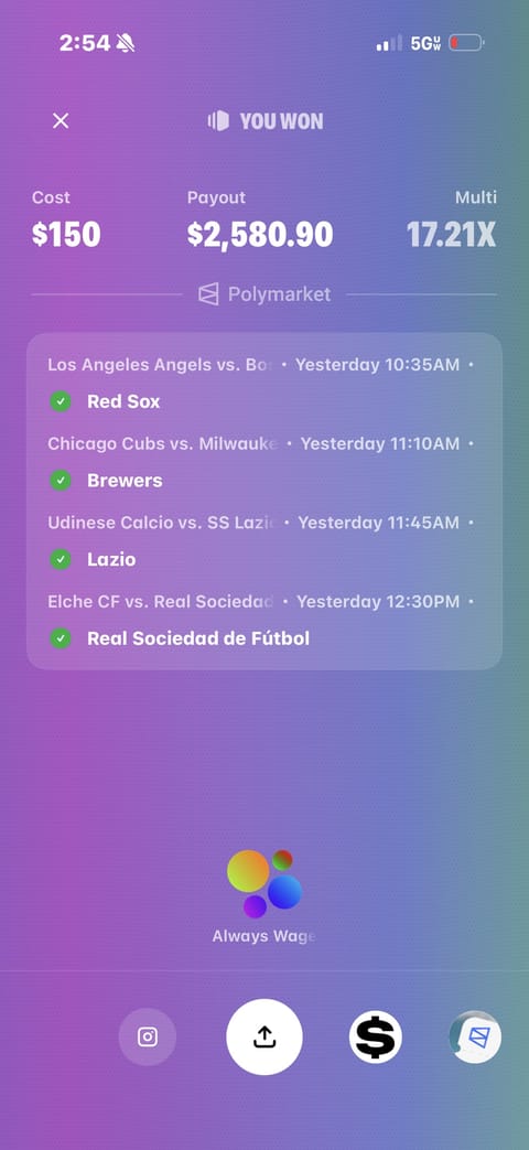 Winning slip