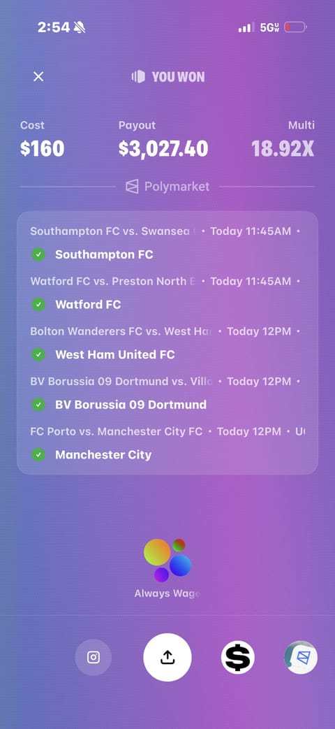 Winning slip